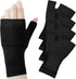 4 Pieces Fingerless Wrist Gloves, Unisex Compression Arthritis Support Sleeve, Sports Wrist Brace for Typing (Black,