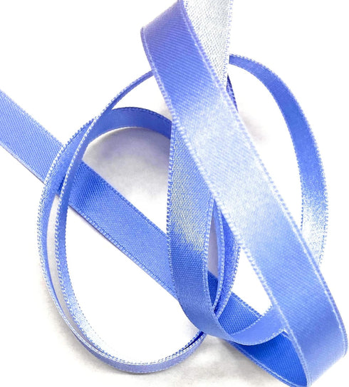 1/4 inch Double Faced Nylon Satin Ribbon - 50 Yard Spool, Made in Japan Perfect for Wedding Decor, Wreath, Baby Shower,Gift Package Wrapping Etc. (Periwinkle -27) by Katz Trimming / Trims Unlimited Inc