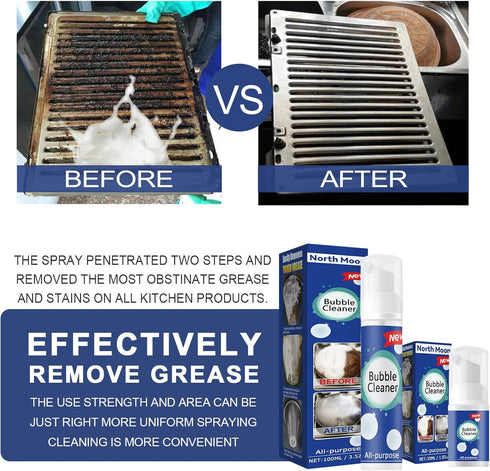 WKHOEOYV Spray(2PC) Bubble Cleaner Foaming Heavy Oil Stain Cleaner, All Purpose Bubble Cleaner Kitchen Deep Cleaning