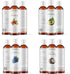 Set 4 oz. 100% Carrier Oil Variety Cold Pressed Pure Natural Sweet Almond, Avocado, Coconut Fractionated, Grapeseed.