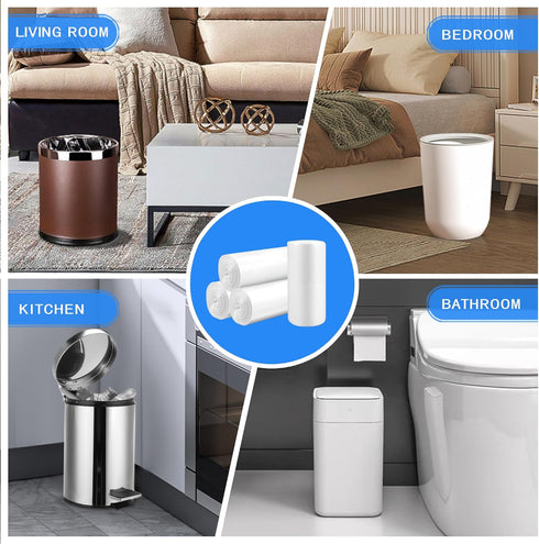Small Trash Bags 1.2 Gallon - 108 Count Garbage Bags for Bathroom Mini Trash Can Liners, Fit 4.5-5 Liter White