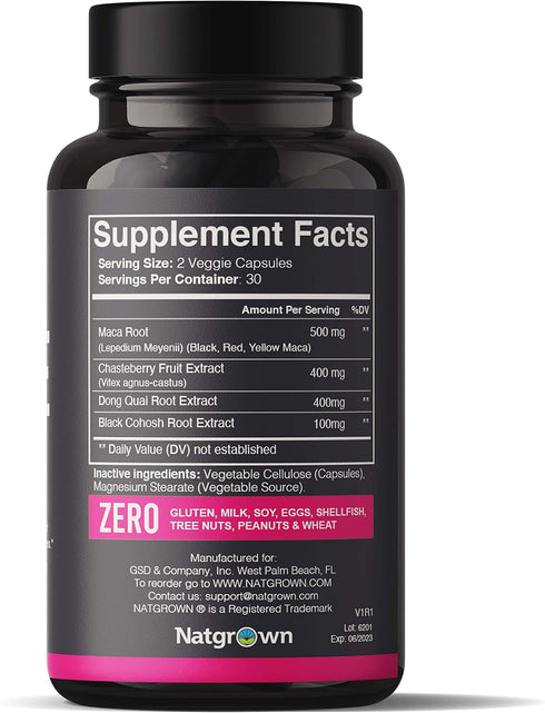 Natgrown Hormone Balance for Women PMS & Menopause Supplement for Fertility Hormonal & Menstrual Support, Helps Relief