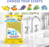 SANI 360° Drain Cleaner and Deodorizer, 48 Count, Lemon Scent Enzyme Pipe Cleaners, Safe for Sinks