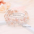 Oriamour Bridal Headpiece Wedding Headband with Flower Design, Genuine Freshwater Pearls & Ribbons (Rose Gold)