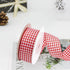 Fabric Ribbons - Red and White Plaid Ribbon for Crafts, 1 Inch Grosgrain Striped Ribbon for Gift Wrapping, 30 Yard