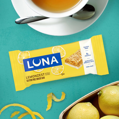 Pack (12 Pack) LUNA Bar - LemonZest Flavor - Gluten Free Snack Bars - Non-GMO - Protein Bars - Made with Organic Oats