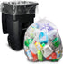 Heavy Duty Clear 95-96 Gallon Trash Bags, Huge Value Pack, 25 Bags w/Ties, Extra Large Recycling Trash Bags