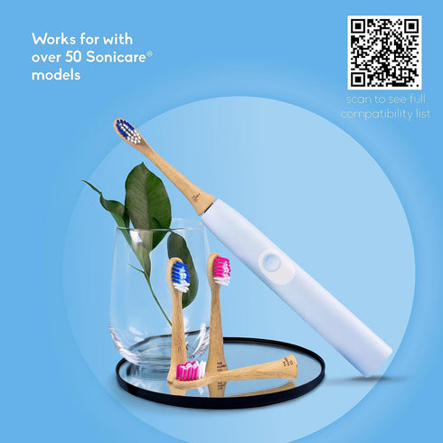 The Humble Co. Electric Toothbrush Replacement Heads 4pk, Sustainable Bamboo, BPA-Free, Compatible with Philips