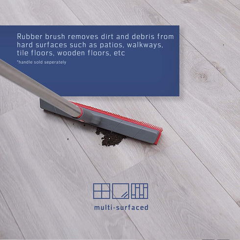 Premium Rubber Floor Brush with Squeegee - 11.5 Inches Pet Hair Remover for Carpets & All Surfaces (Attachment Only)