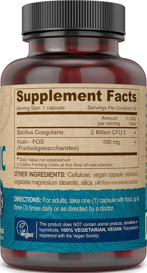 DEVA Vegan Probiotic with FOS Prebiotics, 90 Capsules, 2 Billion CFU, Non-Dairy, Gluten Free, Naturally Shelf Stable