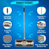 MAYSHINE Microfiber Hardwood Floor Wet and Dry Dust Mop w/ 5 Reusable Pads, 360 Spin Mop System | Use on Wood, Tile, Laminate, Vinyl and More | Flat Mop with 60" Extendable Stainless Steel Handle