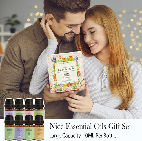 8 Pack Organic Aromatherapy Essential Oil Set - Pure Essential Oil Kit for Diffusers & Candle Making