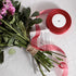 1 Inch Red Organza Ribbon, 50 Yard Sheer Chiffon for Gift Wrapping, Transparent Wired Tulle for Holiday Presents