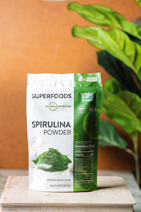 MRM Nutrition Spirulina Powder | Superfood | Complete Plant Protein | Vegan & Gluten-Free | 40 Servings | 8.5 Ounce