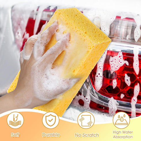 6 Pcs Large Sponge Bulk, 7.9 x 3.9 x 2.4 Inch Grouting Sponge Set, Thick Cleaning and Washing Sponge