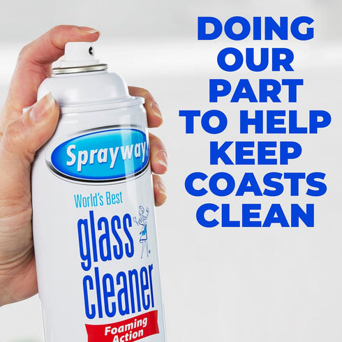 Sprayway Glass Cleaner Foam Action Cleaner 19 oz with Cleaning Cloth in Packaging (3 Pack)