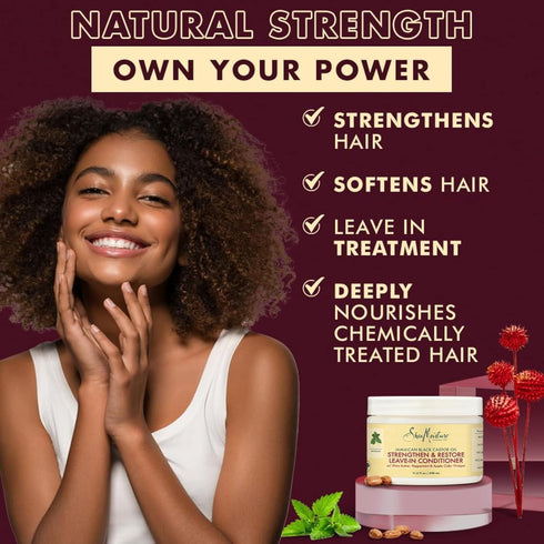 SheaMoisture Jamaican Black Castor Oil Leave In Conditioner 11.5oz | Pure Oil to Soften and Detangle Hair
