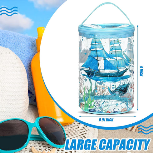 Sanwuta Clear Lotion Toiletry Bag | Travel Makeup Case Waterproof PVC Cosmetic Bag with Handle Zipper, Portable