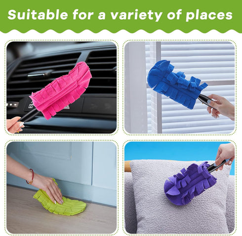 Zubebe 12 Pcs Duster Refill Fleece Pads, Reusable Cleaning Duster for Ceiling Fan Hardwoods Window Kitchen Floor