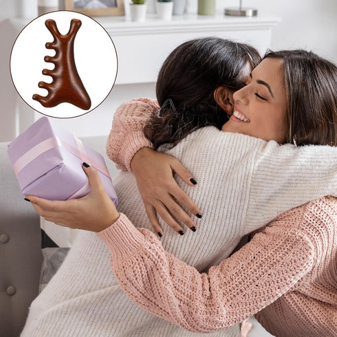 LXUEJIE 4-in-1 Gua Sha Tool for Face & Body, Sandalwood Face & Body Massager, Lymphatic Drainage Massage Comb, Full
