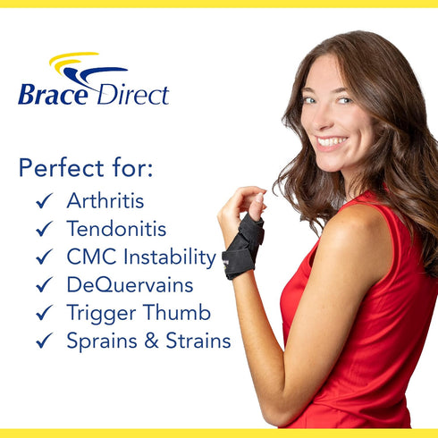 Brace Direct Mini Thumb Spica Splint - Thumb Stabilizer for Arthritis, De Quervain Tendonitis, Plus Size XL