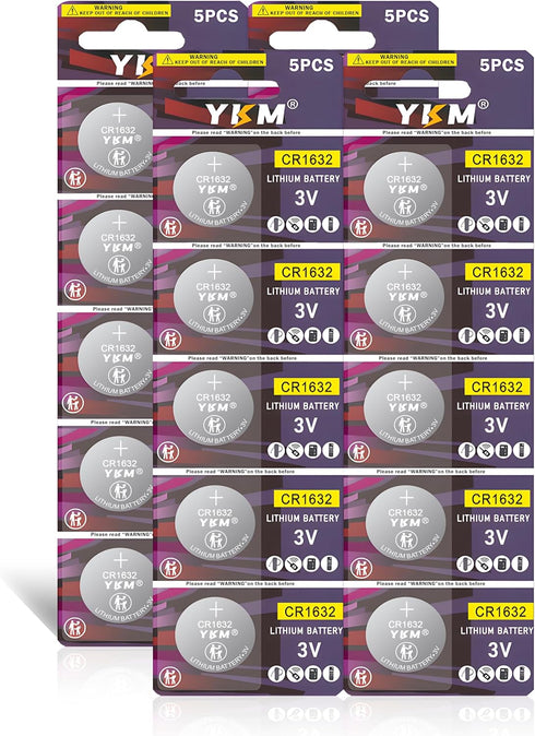 20 Pack CR1632 Battery 3V Lithium Coin Batteries for Car Key Fob, Watch, Keyless Remote - Long Lasting