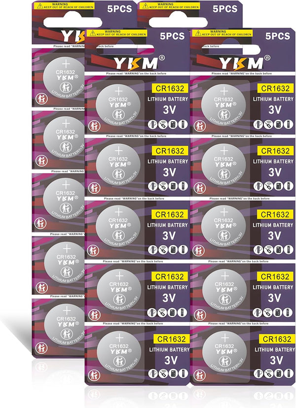20 Pack CR1632 Battery 3V Lithium Coin Batteries for Car Key Fob, Watch, Keyless Remote - Long Lasting