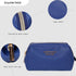 Vegan Leather Waterproof Travel Cosmetic Bag by Angelina's Palace, Toiletry Organizer Makeup Pouches (Dark Chambray)