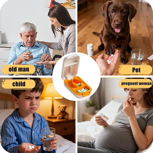 Hafigigi Pill Cutter Splitter for Small or Large Pills with Safety Lock - Accurate and Easy Travel-Friendly Design