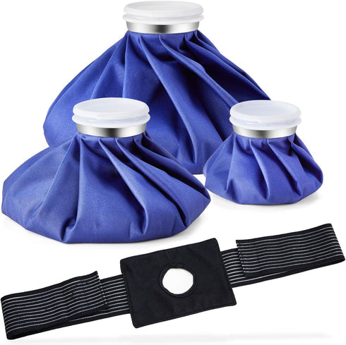 Ice Pack for Injuries Reusable - Ohuhu 3 Packs Ice Cold Packs with Wrap for Hot & Cold Therapy Pain Relief (3 Sizes,