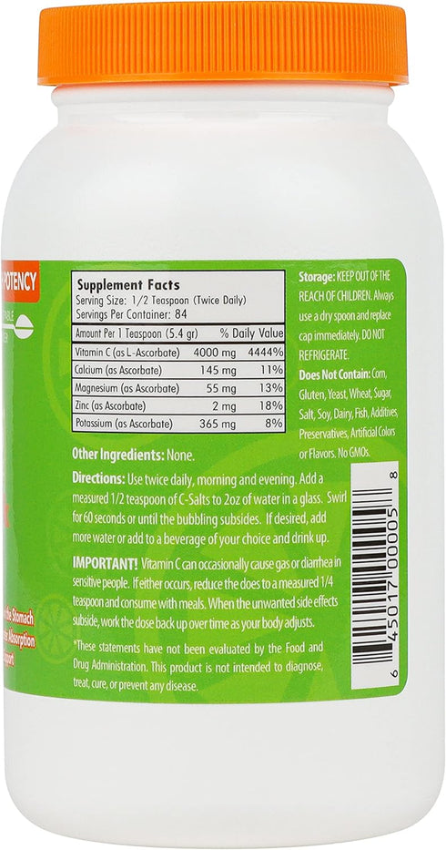 Buffered Vitamin C Powder Supplement, High Absorption Immune Support Drink with Ascorbate C, Organic, Vegan, 8oz