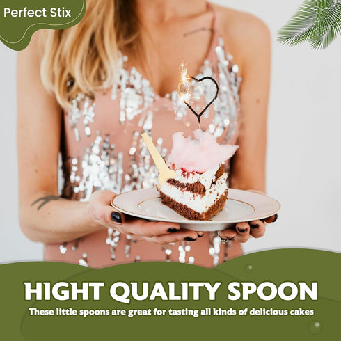 2.75" Disposable Wooden Taster and Sampling Spoons, Pack of 300ct