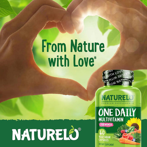 NATURELO One Daily Multivitamin for Women - Energy Support, Whole Food Supplement for Hair, Skin, Nails (60 Capsules,