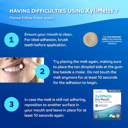 Oracoat XyliMelts for Dry Mouth, 40 Count, Sugar Free, 8-Hour Relief, Slightly-Sweet