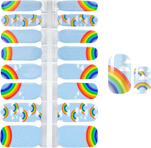 WOKOTO 5 Sheets Self-Adhesive Nail Art Polish Stickers with 1Pc Nail File