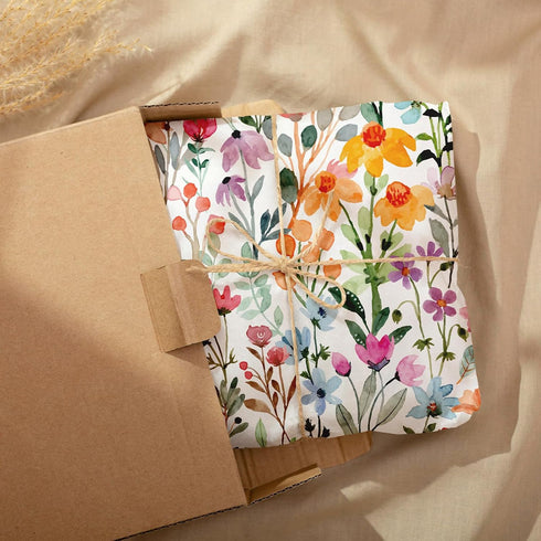 Whaline 100 Sheets Floral Tissue Paper, 13.7 x 19.6 Inch Watercolor Flower Gift Wrapping for Spring Weddings