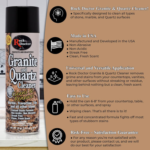 Rock Doctor Granite Cleaner, 18 oz Surface Cleaner Spray for Granite/Marble Countertops
