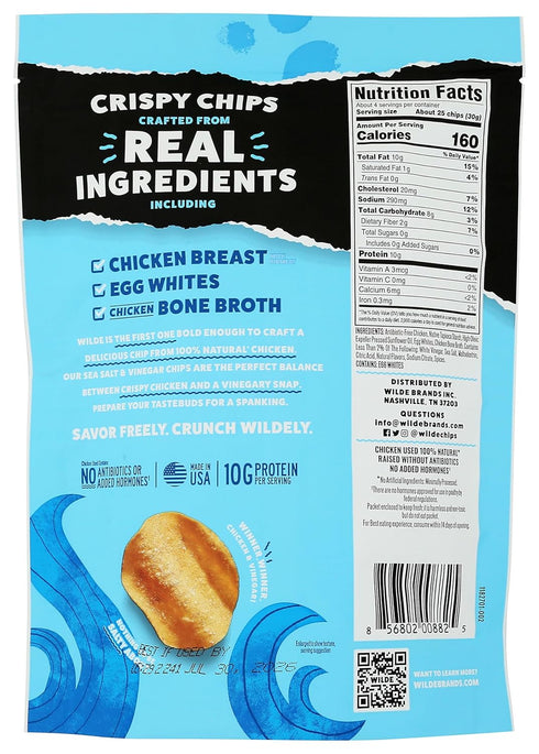 WILDE BRANDS 4 OZ Wilde Snacks Chips Protein Seasalt Vingar