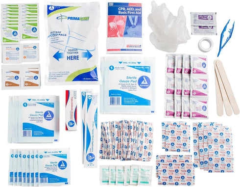 KC-25PP 25 157 10x7x3 inches Primacare Person Compact First Aid Kit with Pieces Emergency Medical Supplies, Portable