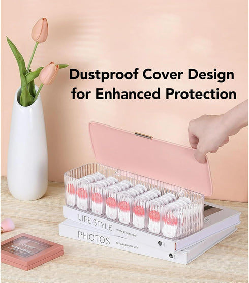 P-80 Daily Contact Lens Organizer with Remover & Tweezer, Disposable Lens Dispenser, Clear Plastic Box for All Brands