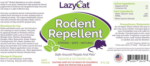 Peppermint Oil Spray for Rodents Plus Cinnamon Oil - MAX Power Mouse Repellent (2 Pack) by Lazy Cat