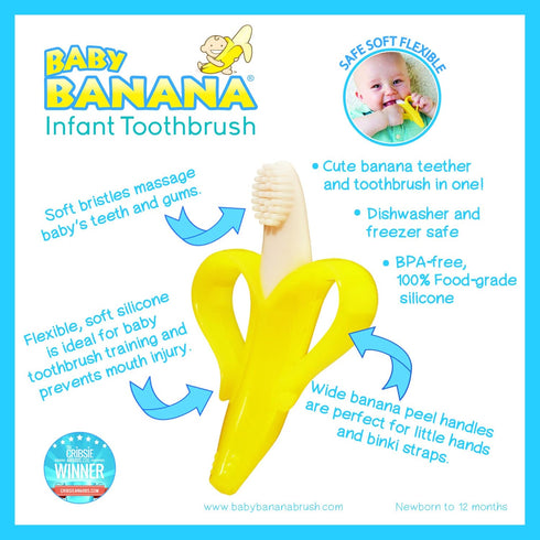 Toddler Toothbrush - The Original Baby Banana Brush Made in USA