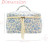 PAZIMIIK Cotton Makeup Bag for Women, Large Quilted Travel Cosmetic Case, Little Flower Blue