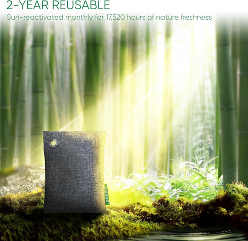 Activated Charcoal Odor Absorber, Bamboo Charcoal Air Purifying Bags for Strong Odor (12 Packs)