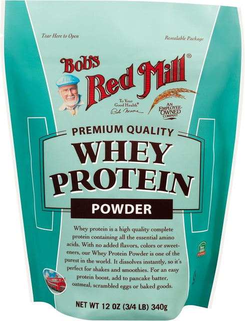 Bob's Red Mill Whey Protein Powder, 12 Ounce Package May Vary, Red, Unflavored