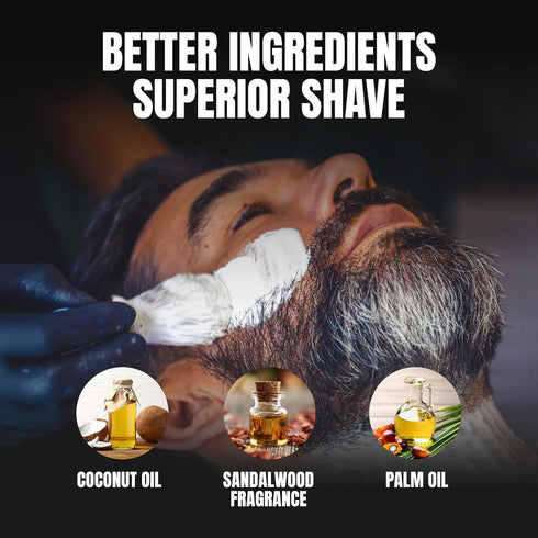 Sandalwood Shaving Soap for Men - 2.25 oz - Creates Perfect Lather - Moisturizes & Protects for Smooth Shaves