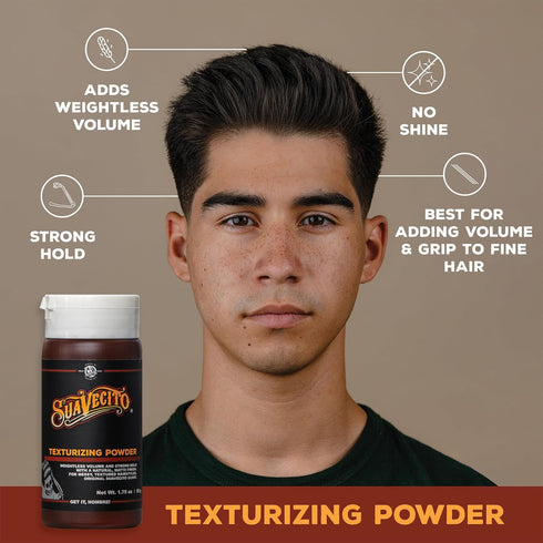 Suavecito Texturizing & Volumizing Hair Styling Powder - 1.75 oz, Strong Hold, Shine Free Matte Finish
