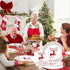Xionpe 140-Pc Set 20 Christmas Disposable Tableware for Guests - Reindeer Themed Party Supplies with Dinner Plates