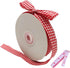 Red and White Gingham Ribbon, 5/8" x 25Yd Roll, Picnic Craft Red Buffalo Ribbon for Hair Accessories and Gift Wrapping