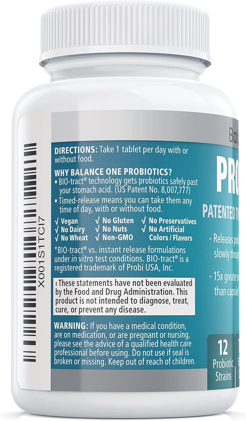 Daily Probiotics for Women & Men, 15 Billion CFUs with Prebiotics, 12 Strains, Lactobacillus Plantarum, Acidophilus &